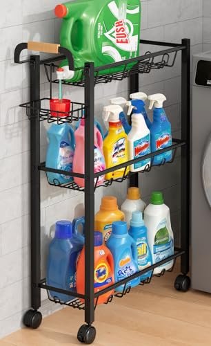 Mainstays 3-Tier Rolling Laundry Cart